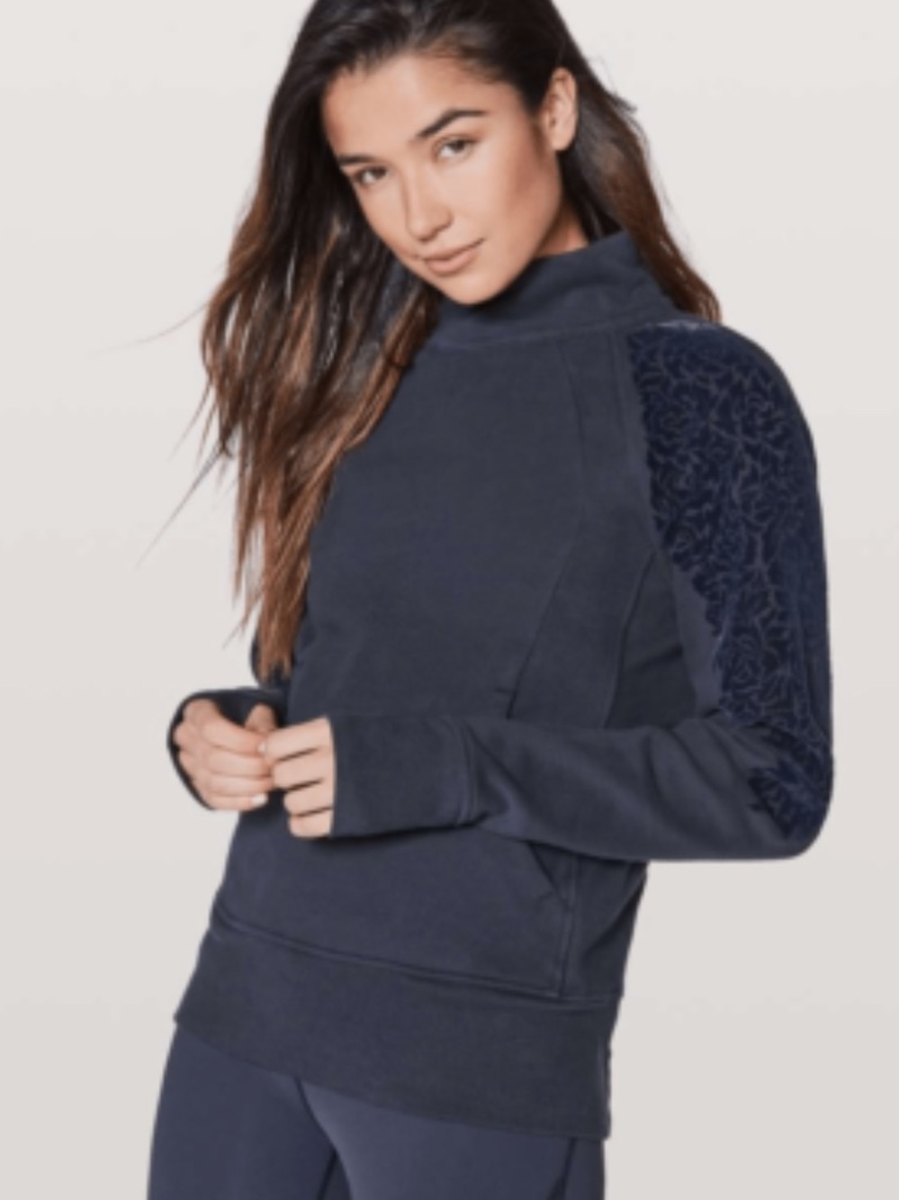 Lululemon floral flock mock neck pullover -10